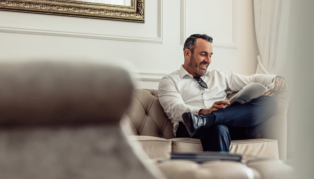 Business Professional Reading Magazine