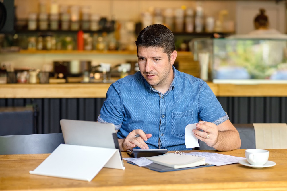 Man Working on Personal Taxes